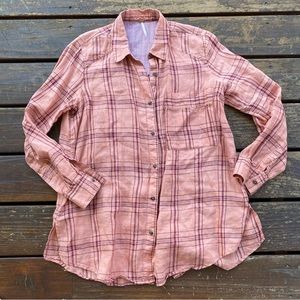 Free people linen oversized button up